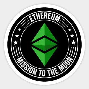 Vintage ETH Ethereum Coin To The Moon Crypto Token Cryptocurrency Wallet Birthday Gift For Men Women Kids Sticker